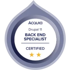 Acquia Certified Drupal 11 Backend Specialist Badge