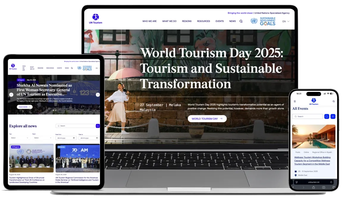 UN Tourism website - multilingual Drupal platform