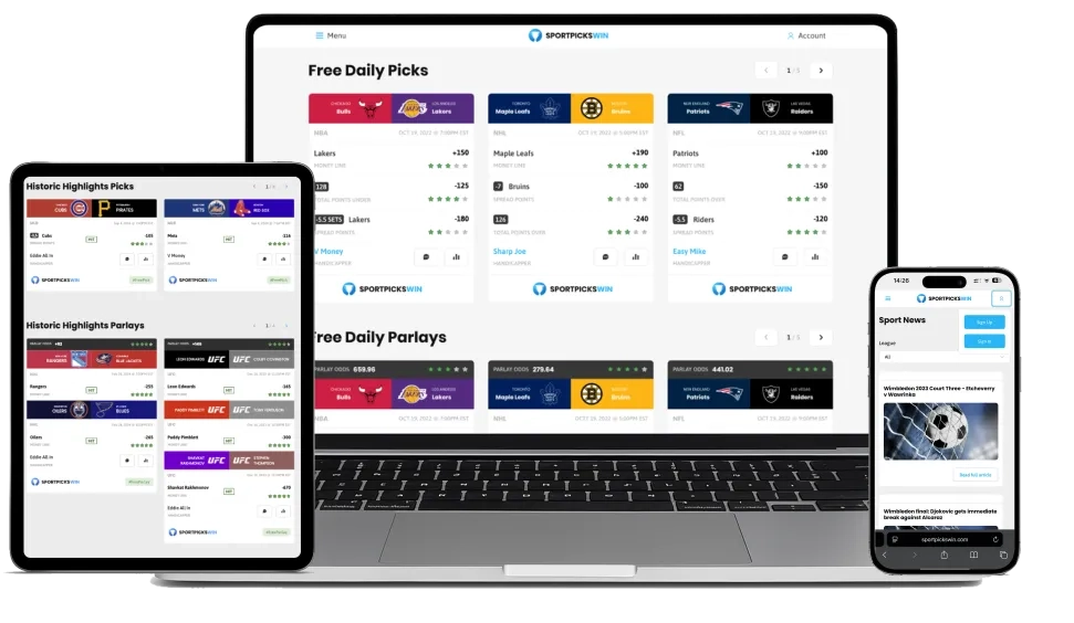 Sportpickswin website - sports picks and premium subscriptions